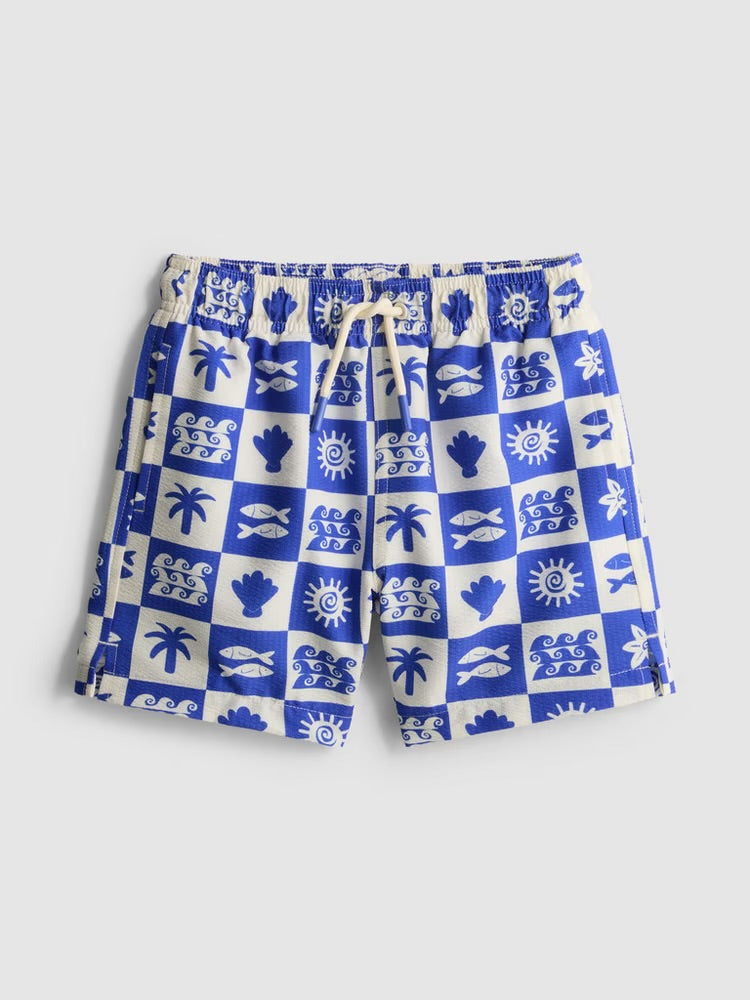 Tile Print Swim Shorts