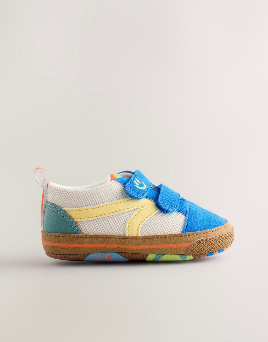 Blue Colourblock Touch Fastening Baby Trainers