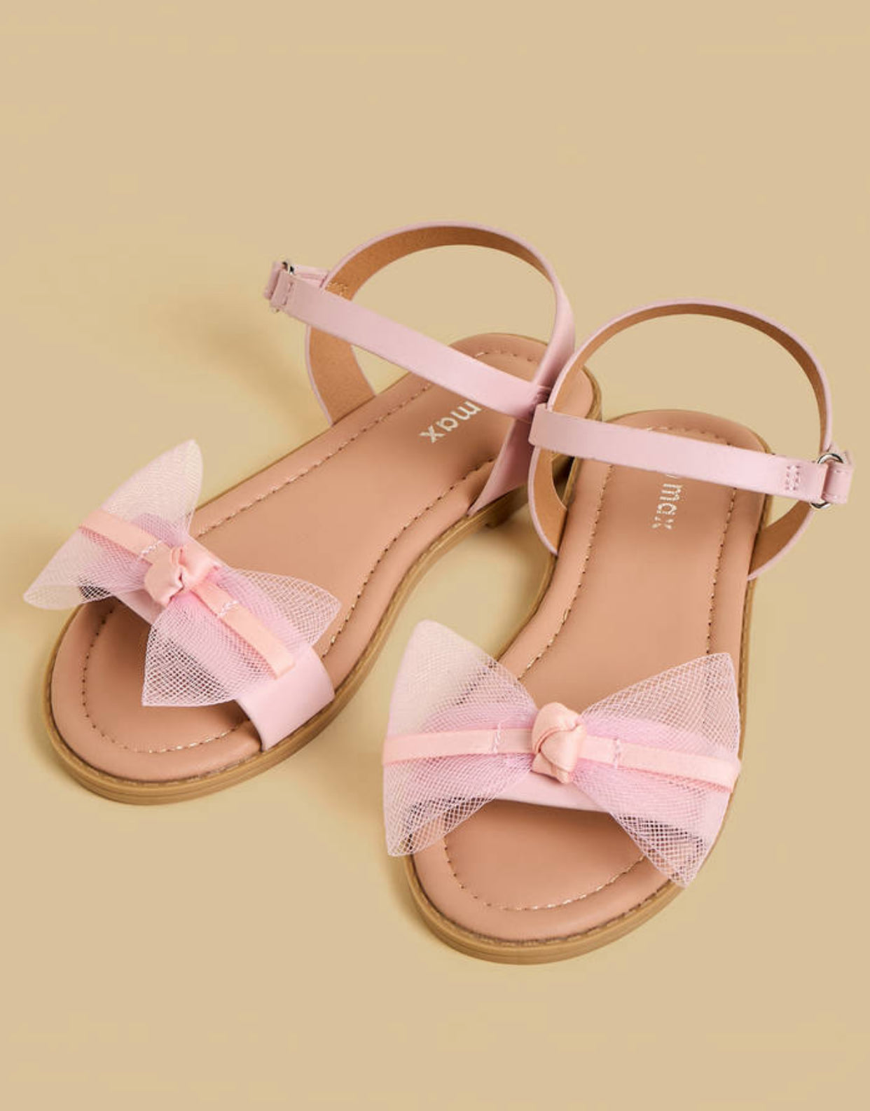 Bow Accent Sandals with Hook and Loop Closure