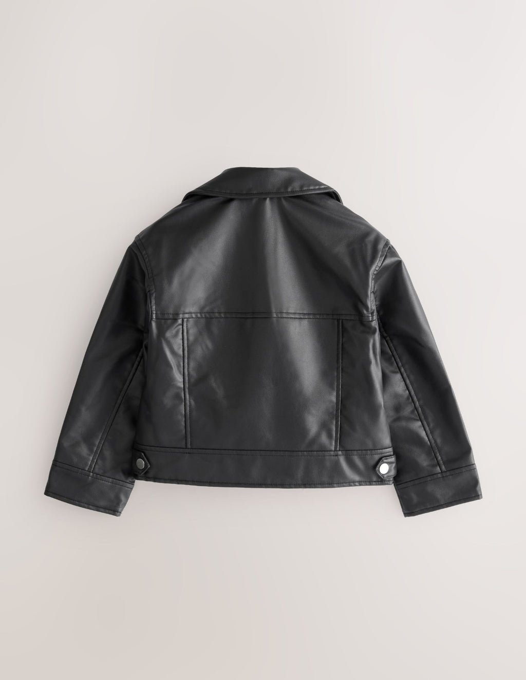 Black Faux Leather PU Biker Jacket