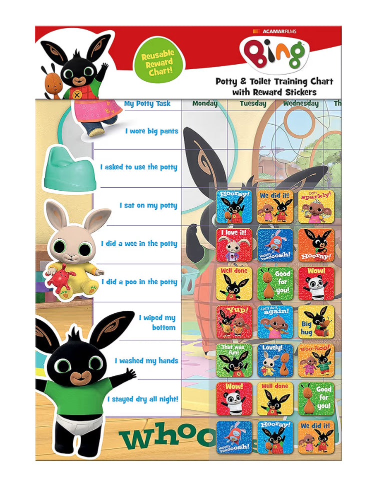 Bing Potty Training Reward Chart and Reusable Stickers