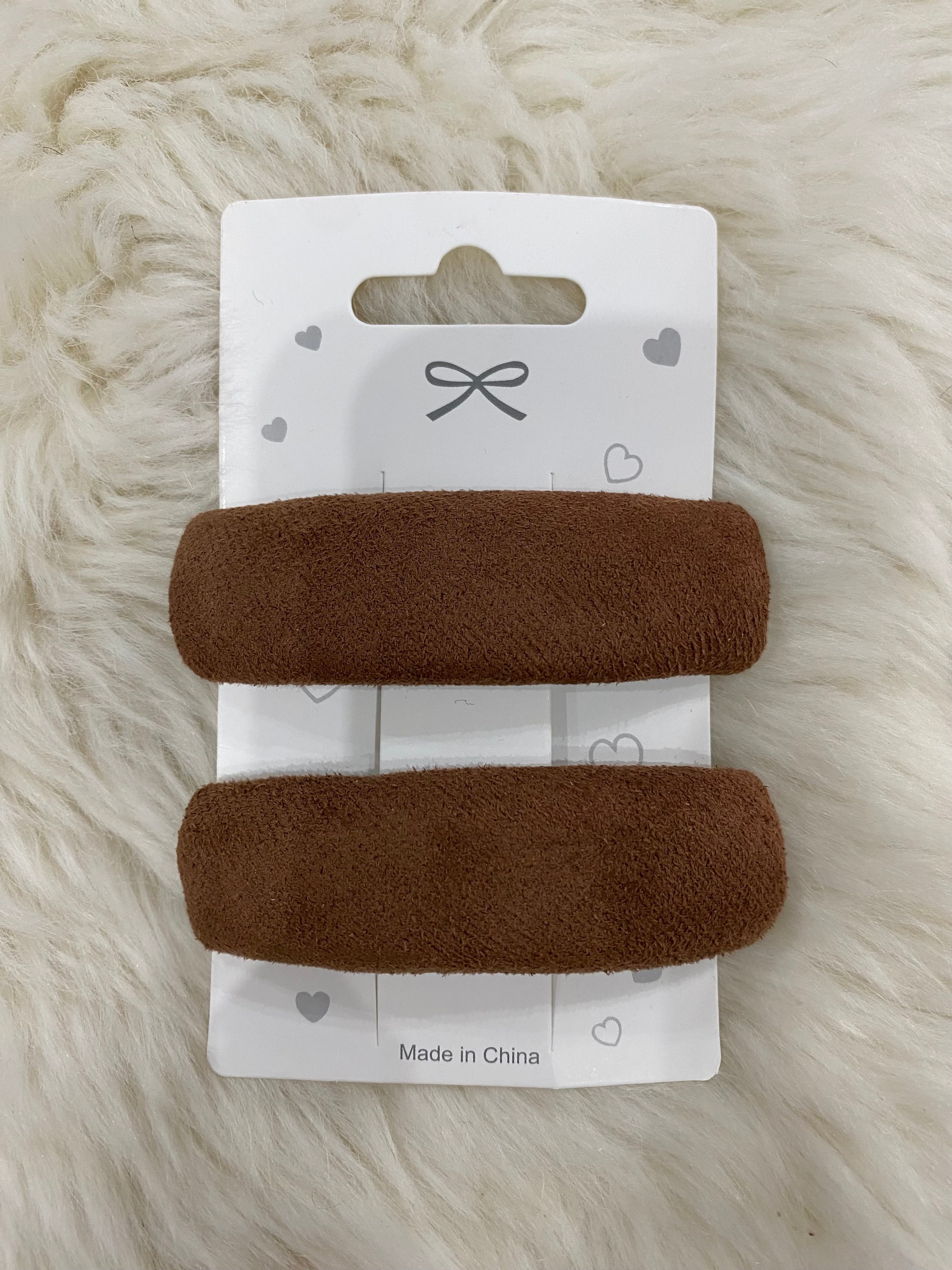 2pcs brown hair clips