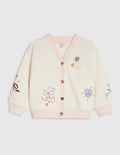 River Island Cream Bow Embroidered Cardigan