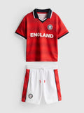 A sporty tee and shorts clothing co-ord with an England football team design