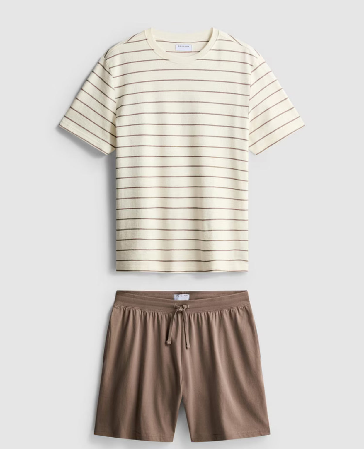 A pair of textured pyjama shorts with a drawstring waistline