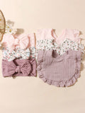 3pcs Soft & Stretchy Baby Headbands Set & Bibs Set (immediate)