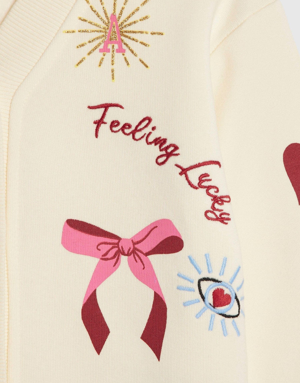 River Island Cream Iconic Embroidered Cardigan