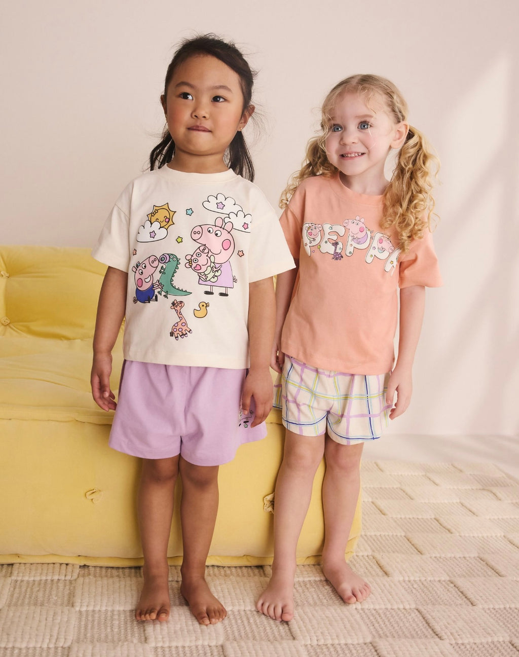 Multi Purple/ Ecru Peppa Pig Short Pyjamas 2 Pack