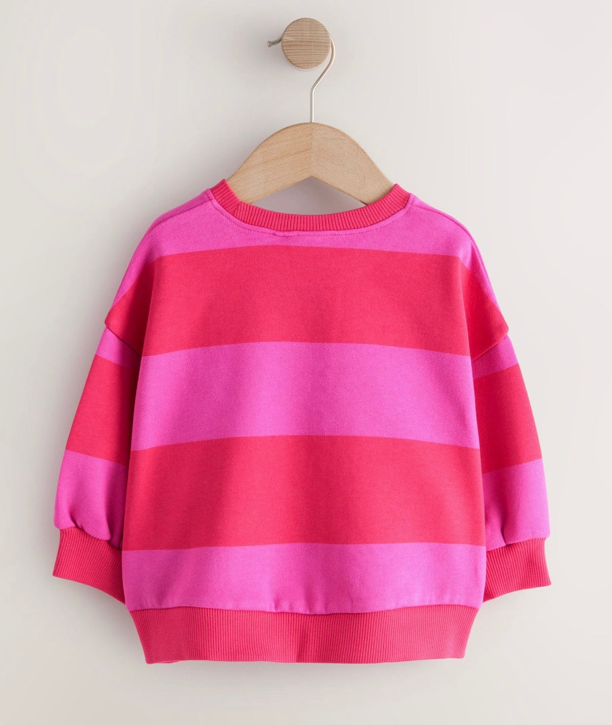 Red/Pink Stripe Crew Neck Sweatshirt