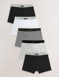 Grey Soft Waistband Trunks 5 Pack