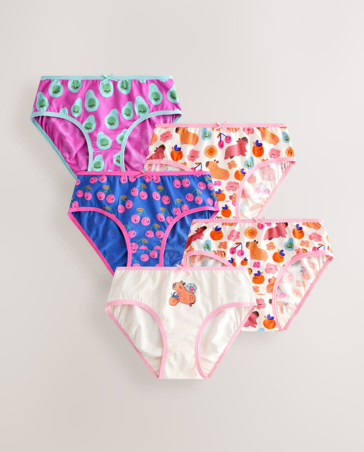 Pink/Blue Capybara Briefs 5 Pack