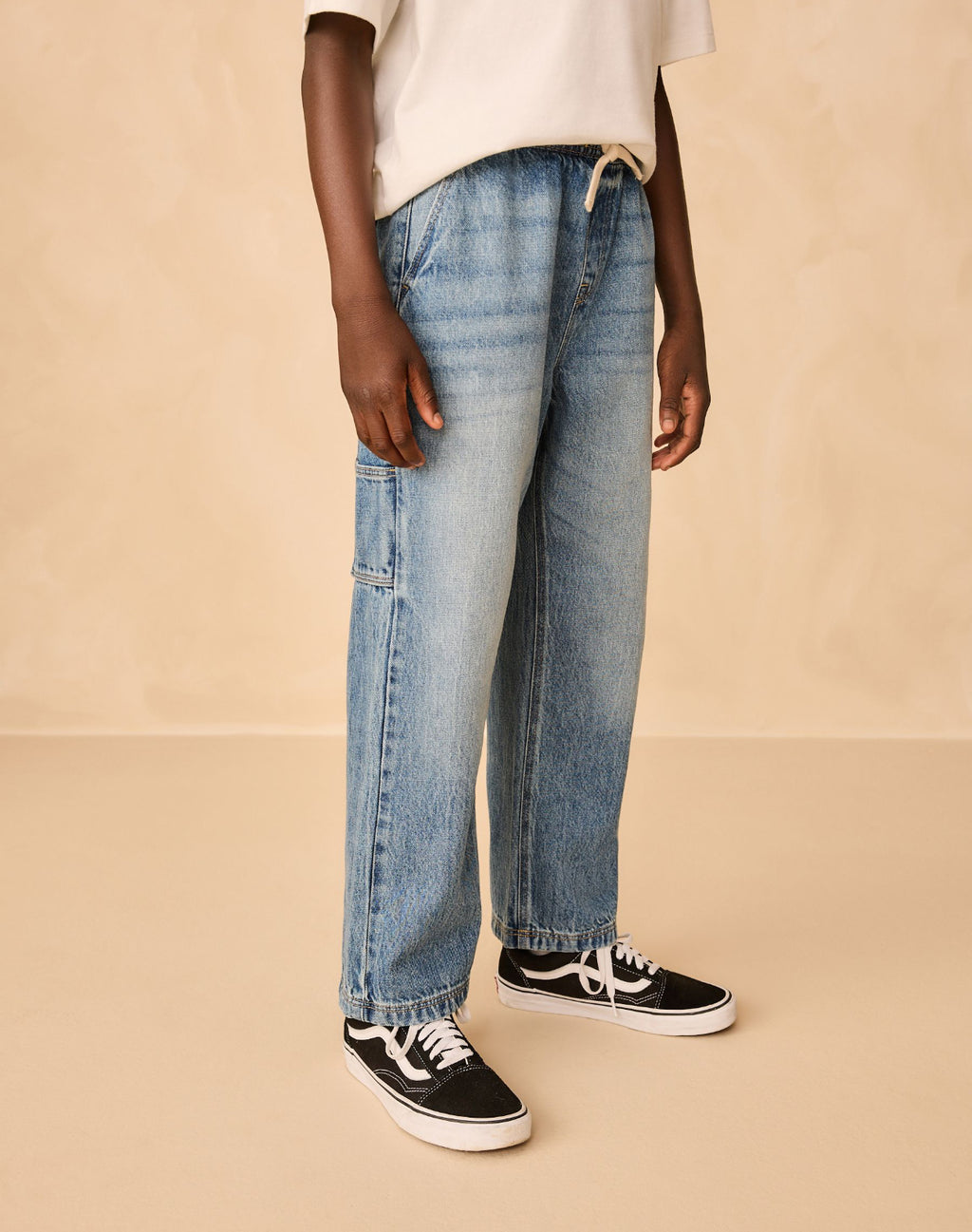 Mid Blue Denim Denim Pull On Carpenter