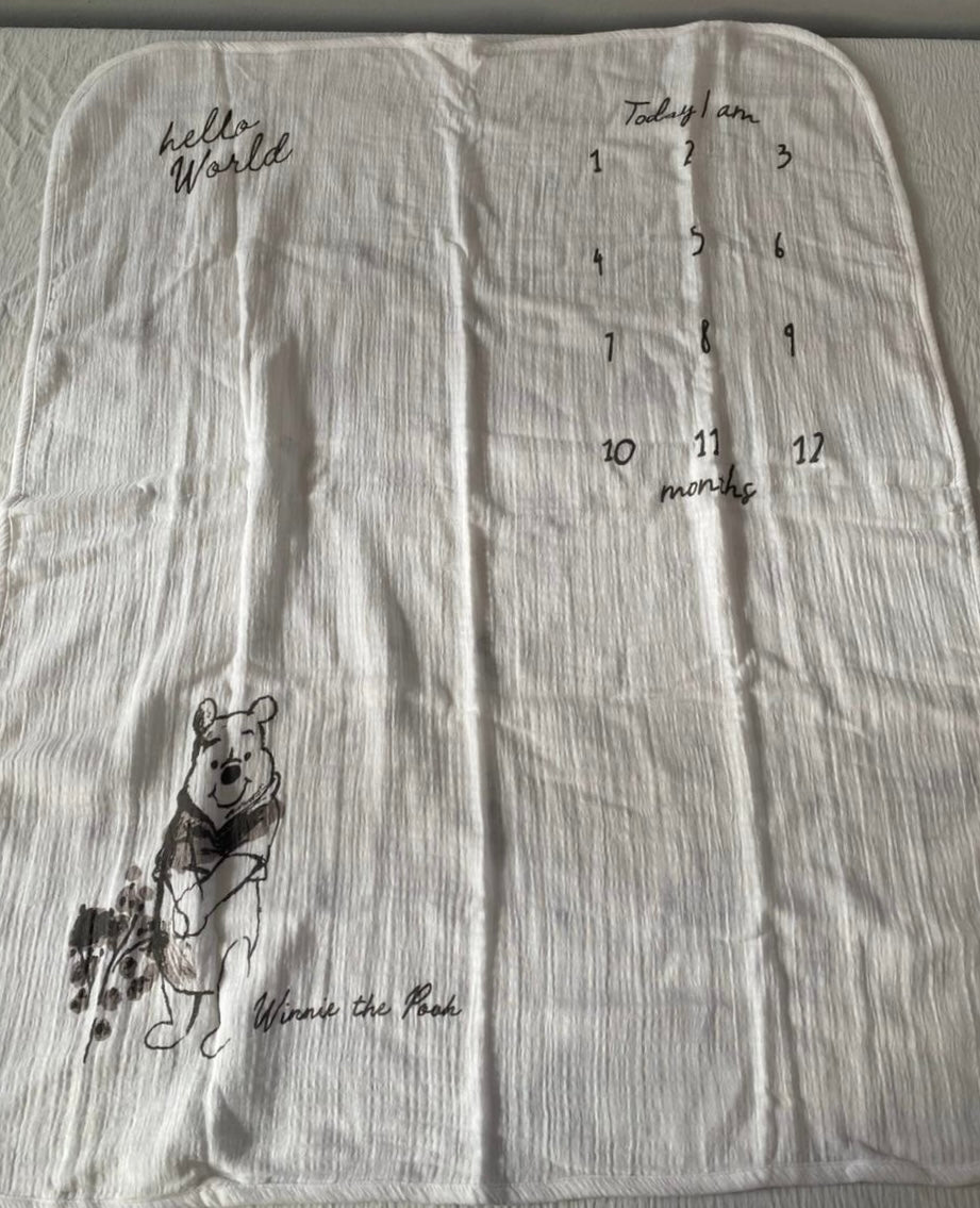 Winnie The Pooh Milestone Cotton Blanket (immediate)