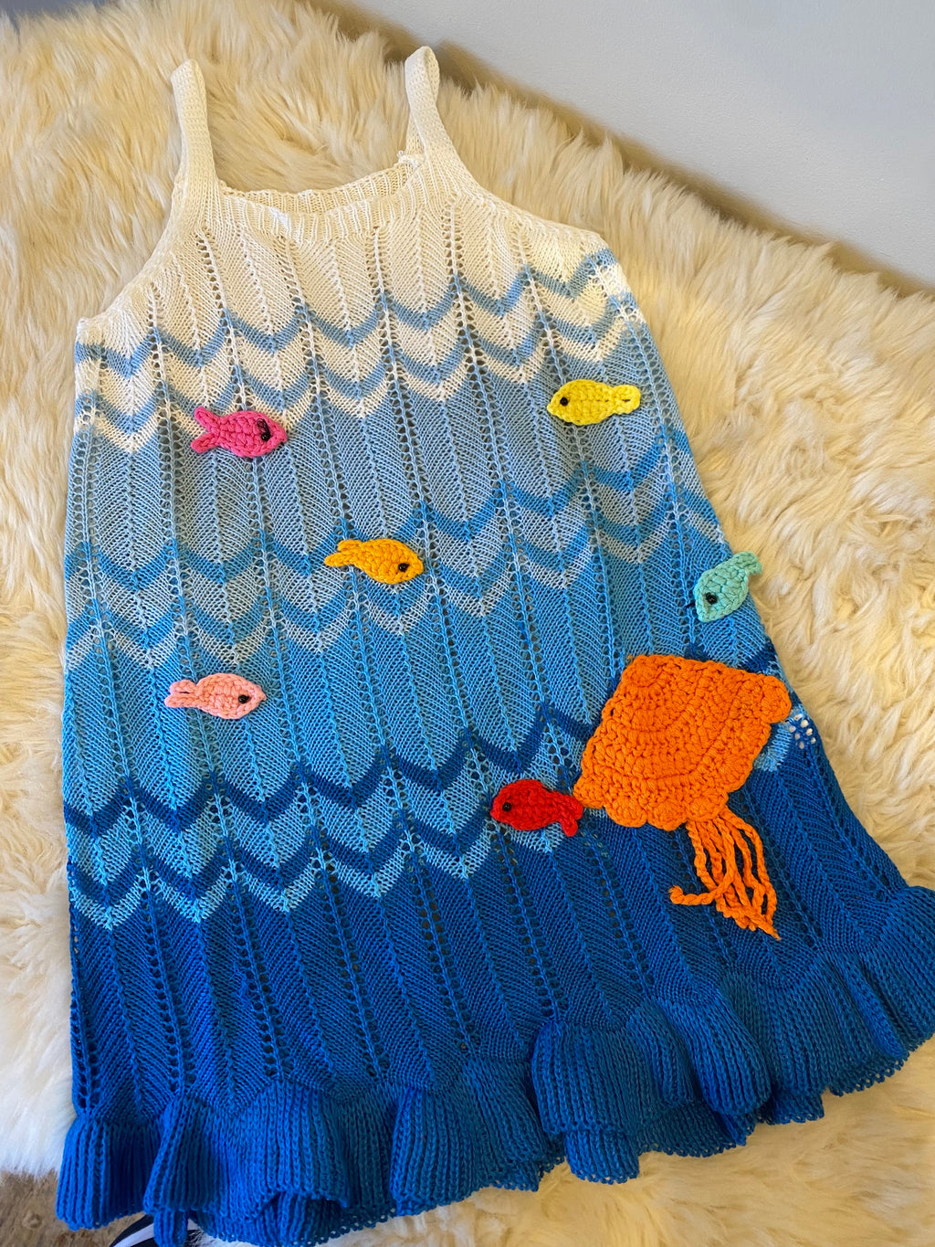 Young Girls Cute 3D Fish Camisole Dress