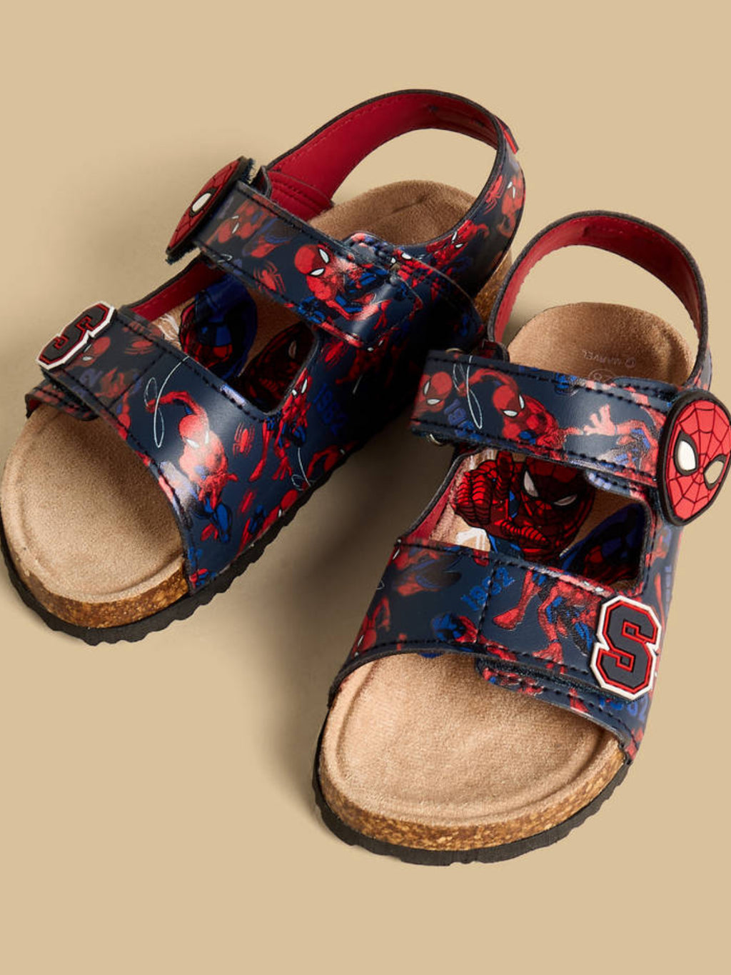 Spider-Man Print Strap Sandals with Hook and Loop Closure S