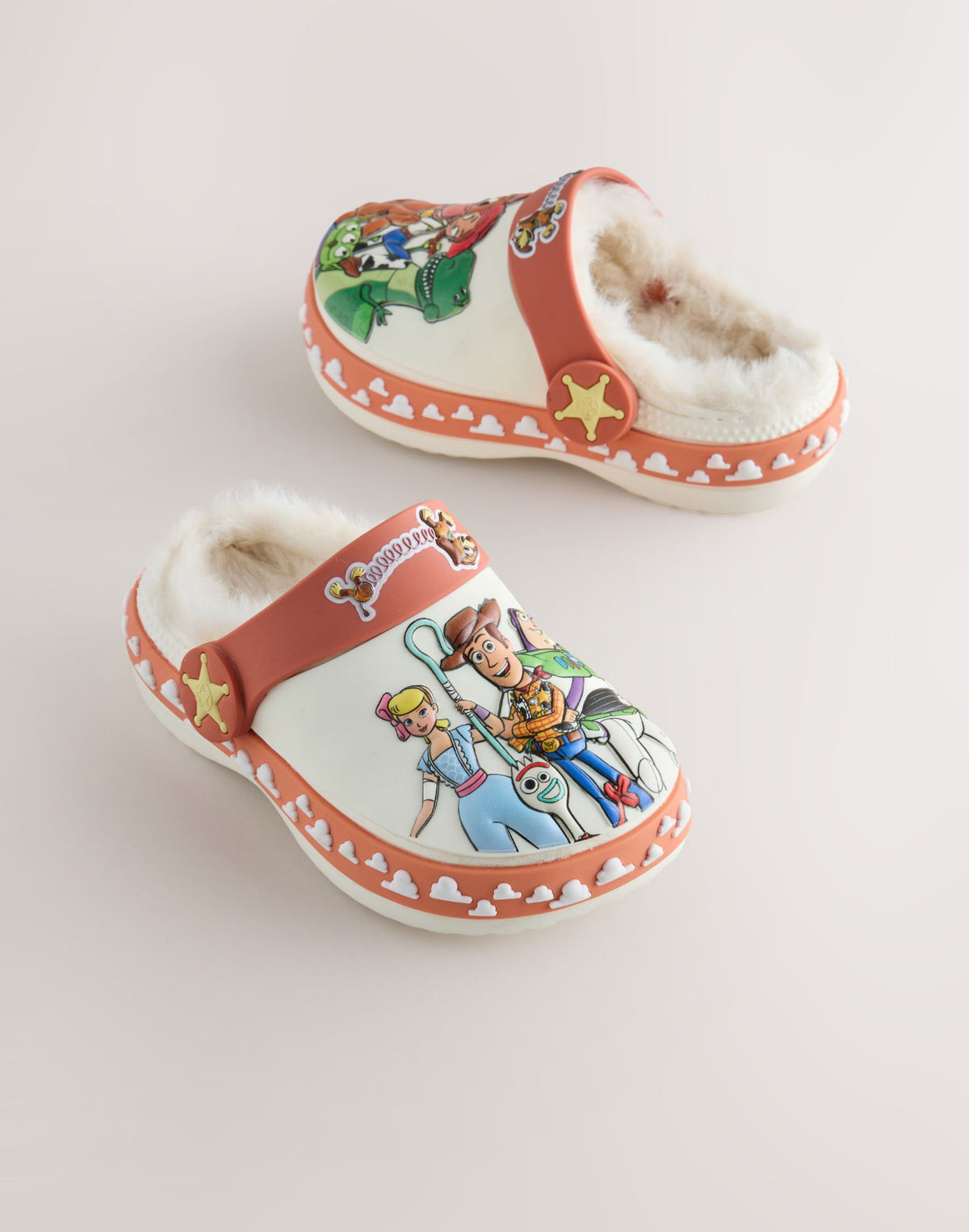 White Toy Story Cosy Lined Slipper Clogs