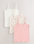 Pink Strappy Printed Cami Vests 3 Pack