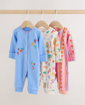 Blue/Pink Baby Sleepsuits 3 Pack