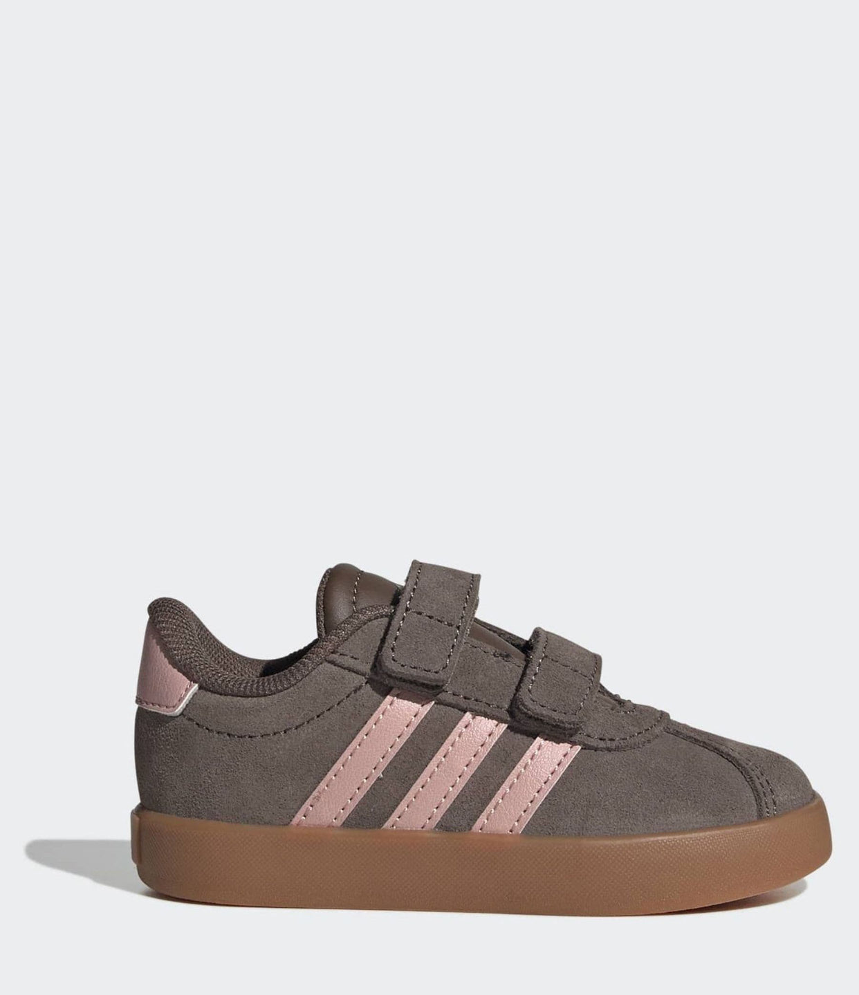 adidas Brown/Pink VL Court 3.0 Hook and Loop Infant Trainers
