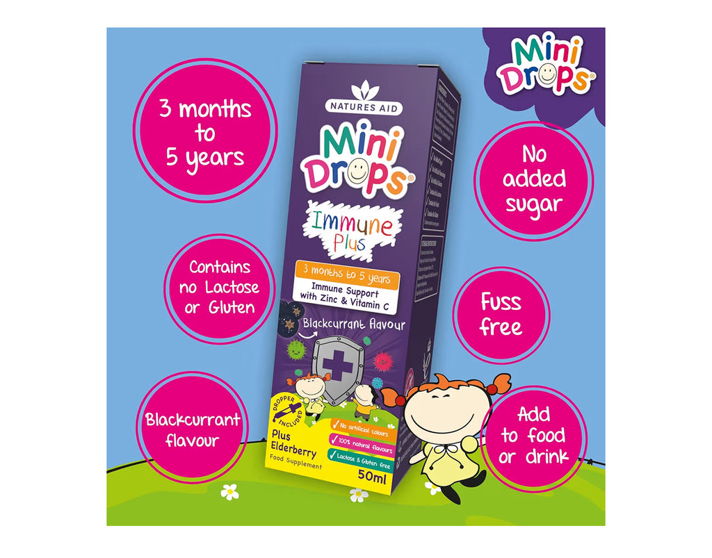 Natures Aid Mini Drops Immune Plus for Kids