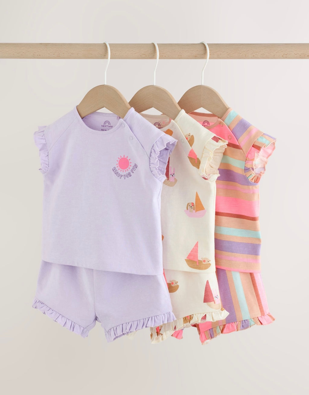 Bright Summer Short Sleeve Top and Shorts Baby Set 6 Piece