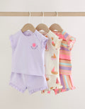 Bright Summer Short Sleeve Top and Shorts Baby Set 6 Piece