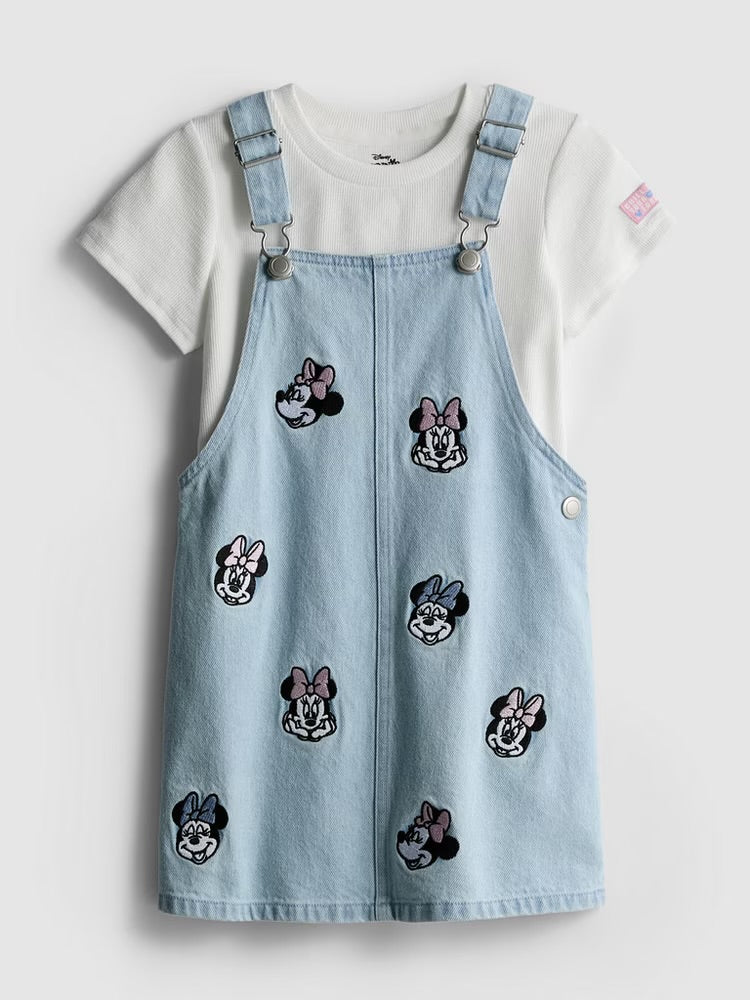 Disney’s Minnie Mouse T-Shirt and Denim Pinafore Dress Set