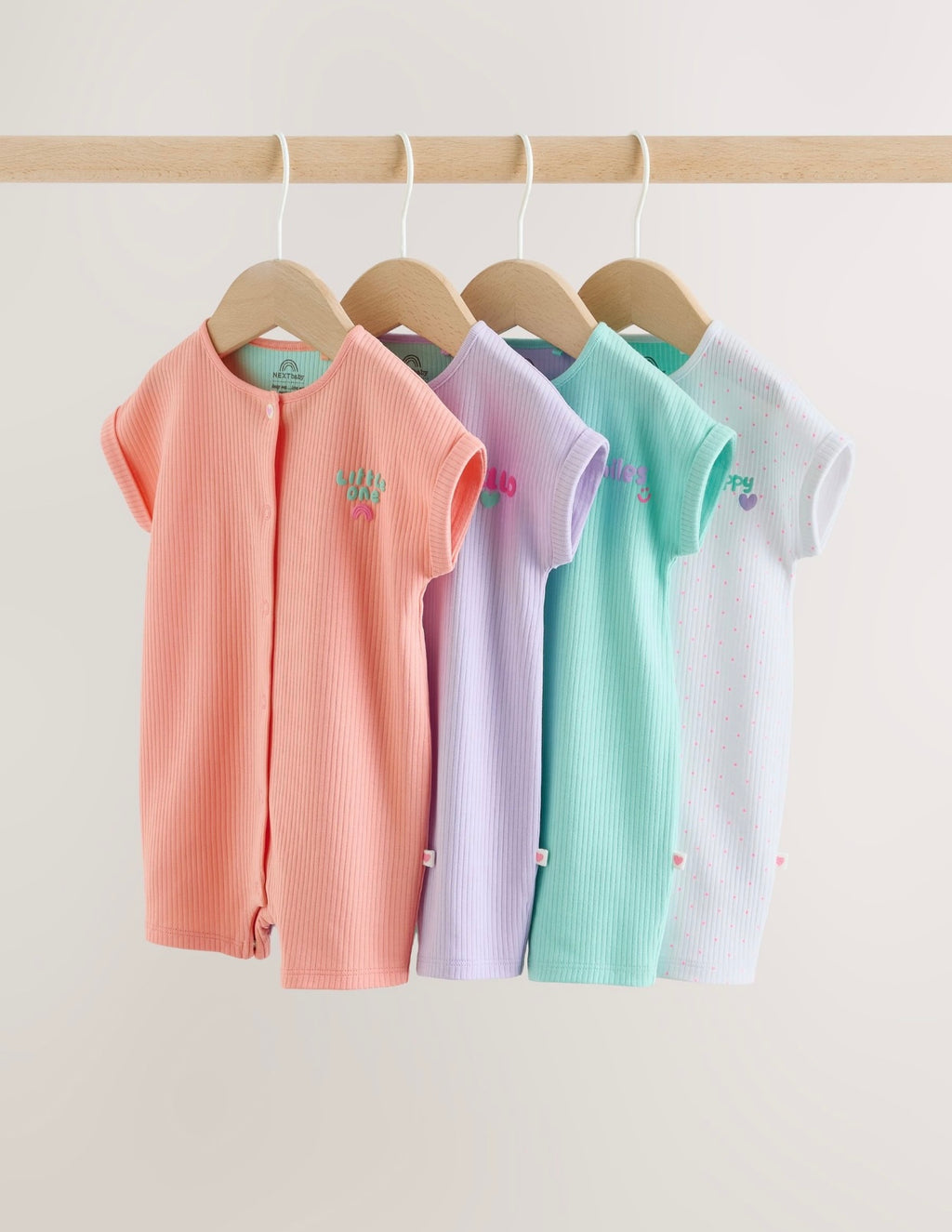 Multi Bright Coloured Jersey Baby Rompers 3 Pack