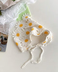1pc White Diasy Knitted Triangle Scarf Headband
