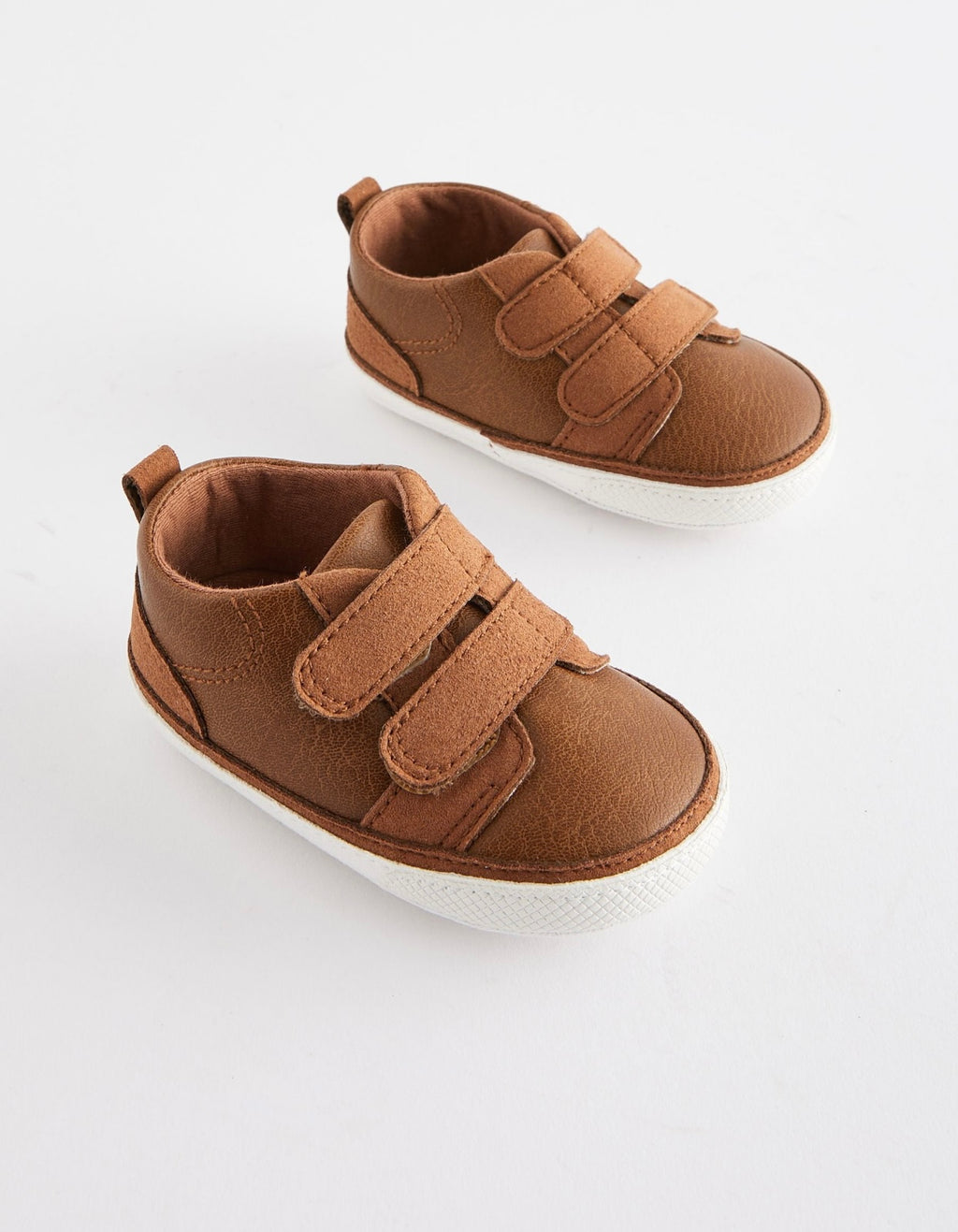 Tan Brown Touch Fastening Baby Trainers
