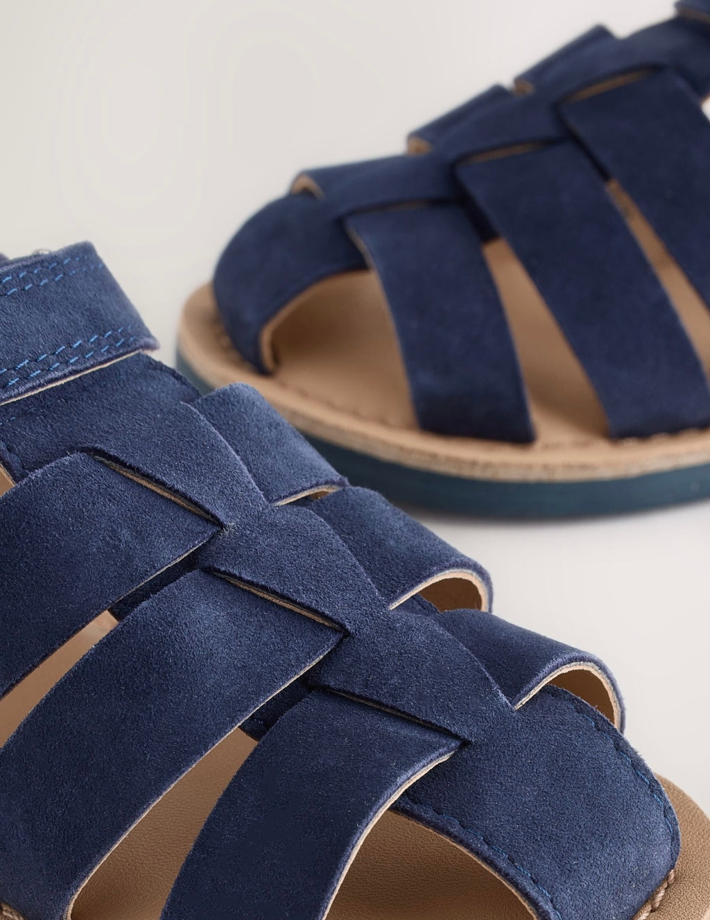 Navy Leather Fisherman Sandals