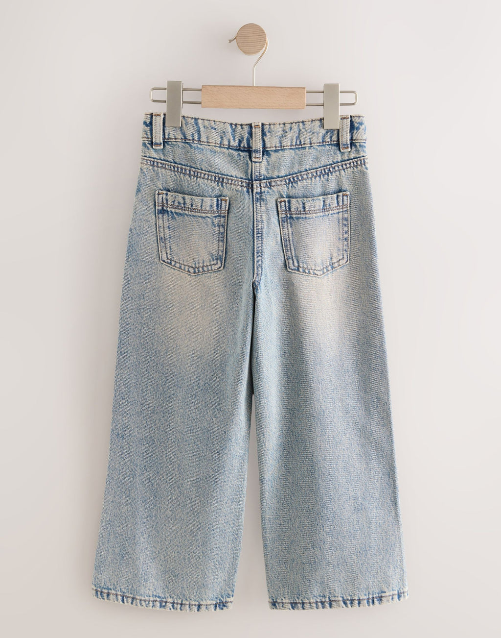Denim Fray Seam Wide Leg Jeans