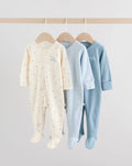 Blue Baby Two Way Zip Sleepsuits 3
Pack