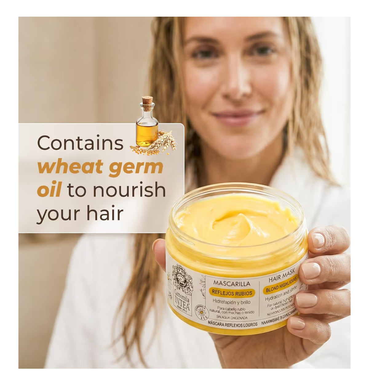 Camomila Intea - Blonde Highlights Mask - Hydrates and nourishes blonde hair - 250 ML