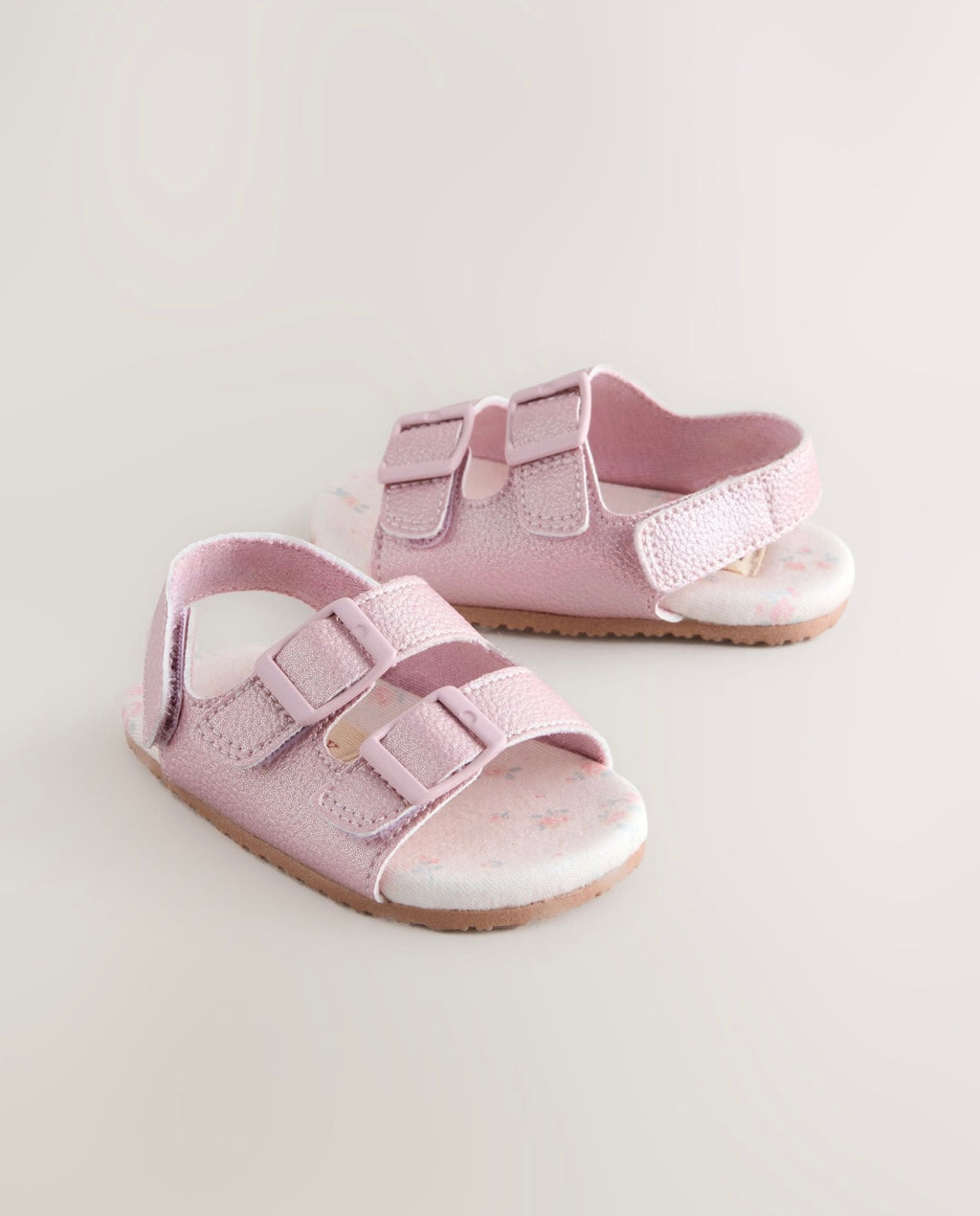 Pink Shimmer Touch and Fasten Baby Sandals