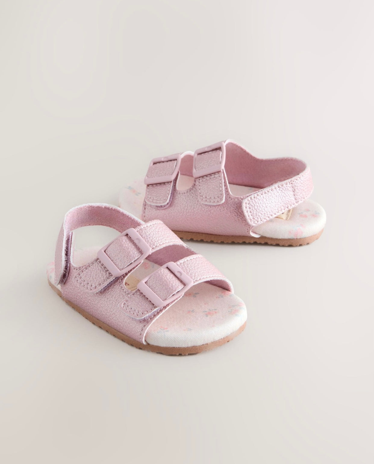 Pink Shimmer Touch and Fasten Baby Sandals