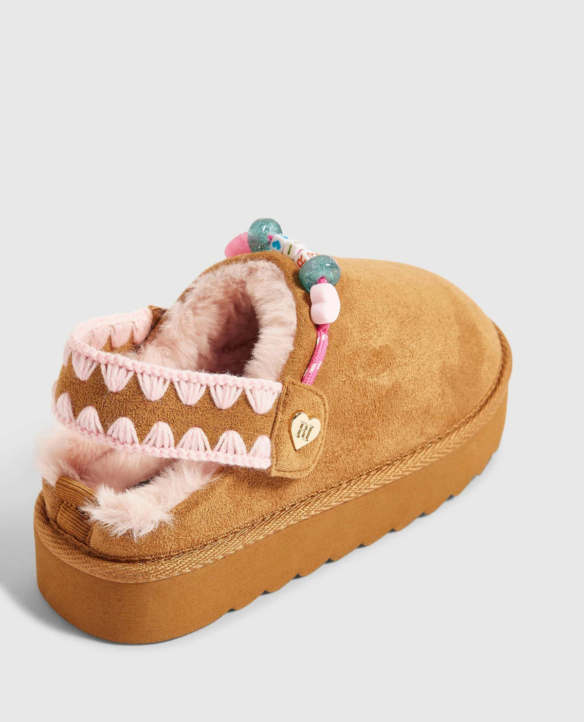 River Island Brown Beaded Snug Slippers