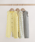 Monochrome Floral Rib Wide Leg
Jersey Baby Rompers 3 Pack