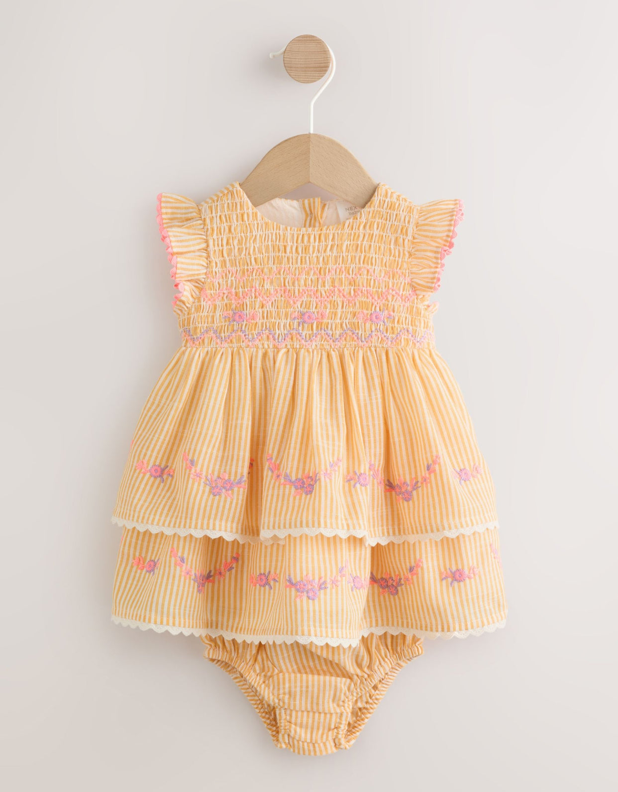 Orange Stripe Woven Baby Dress and
Knickers Set 2 Piece
