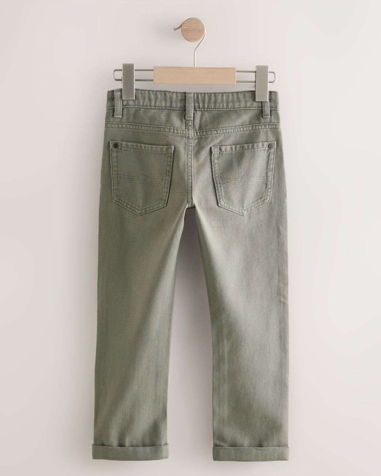 Khaki Green Regular Fit Stretch Jeans