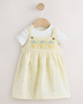Yellow Lemon Crochet Pinafore And Bodysuit 2 Piece Set