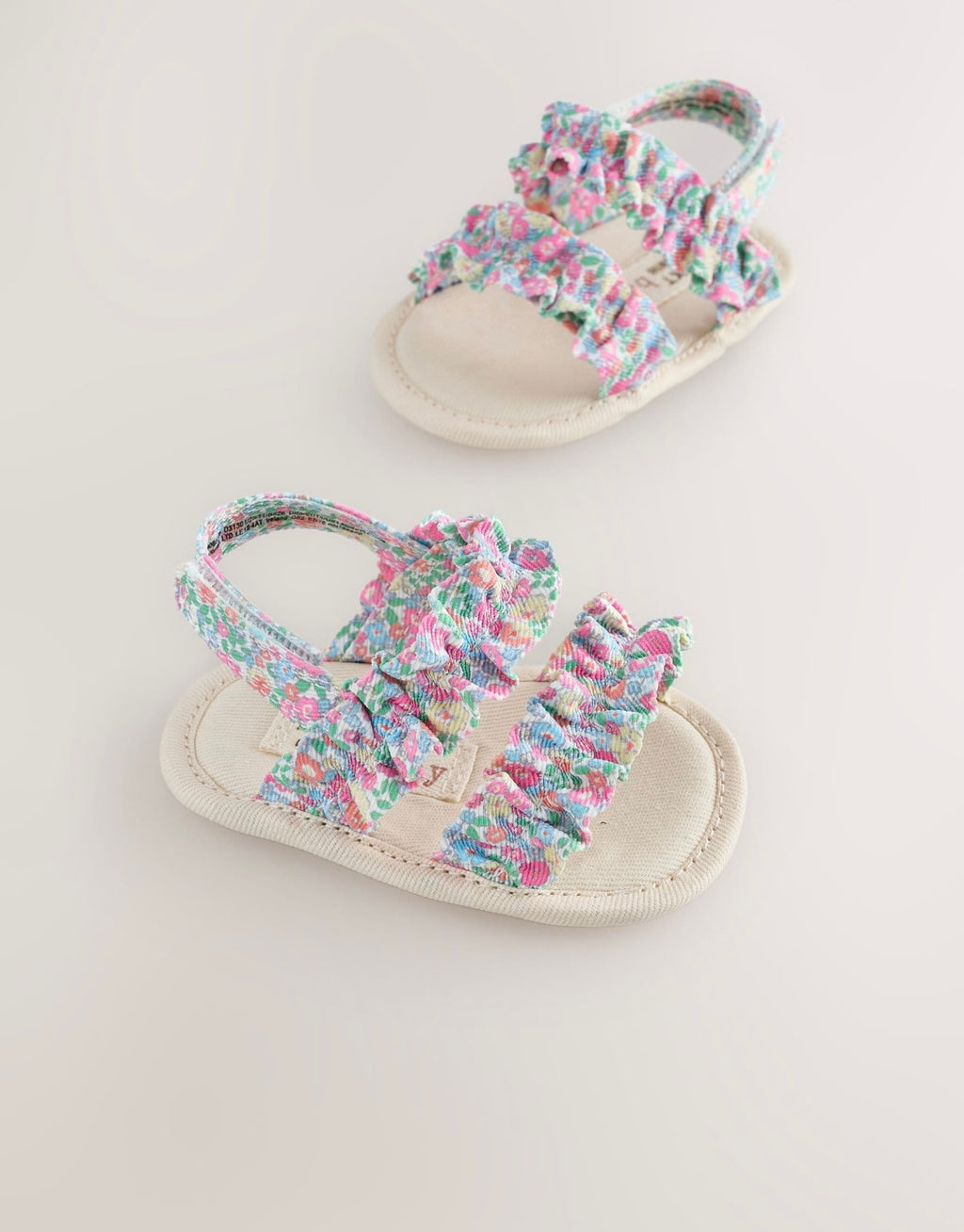 Pink Floral Baby Ruffle Sandals