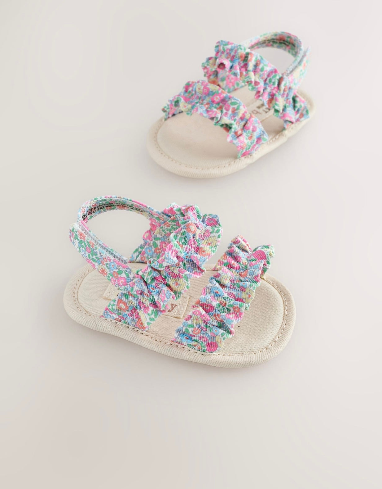 Pink Floral Baby Ruffle Sandals