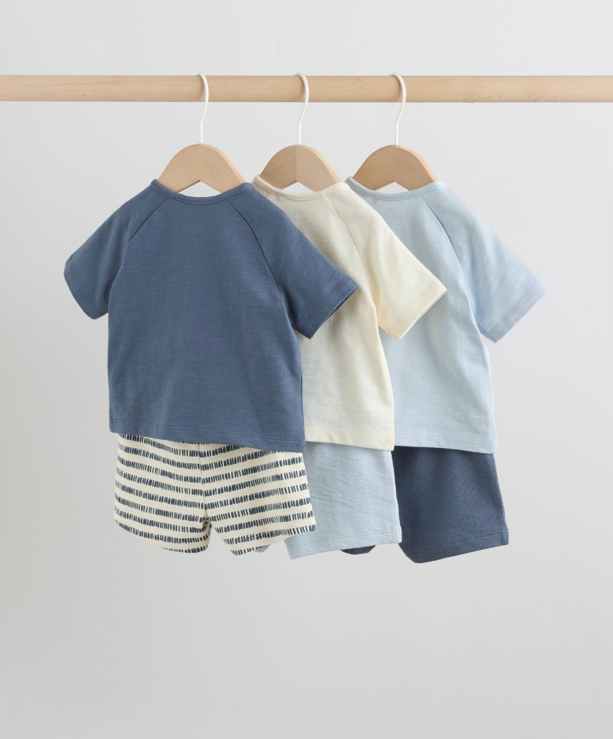 Blue/Ecru Milk Club Tops and Shorts Baby Set 6 Piece