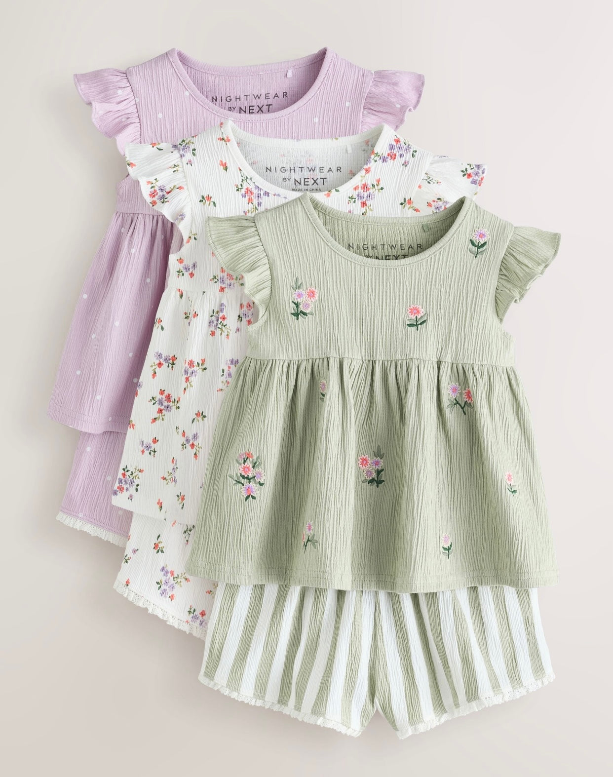Lilac Purple Snuggle Short Pyjamas 3 Pack