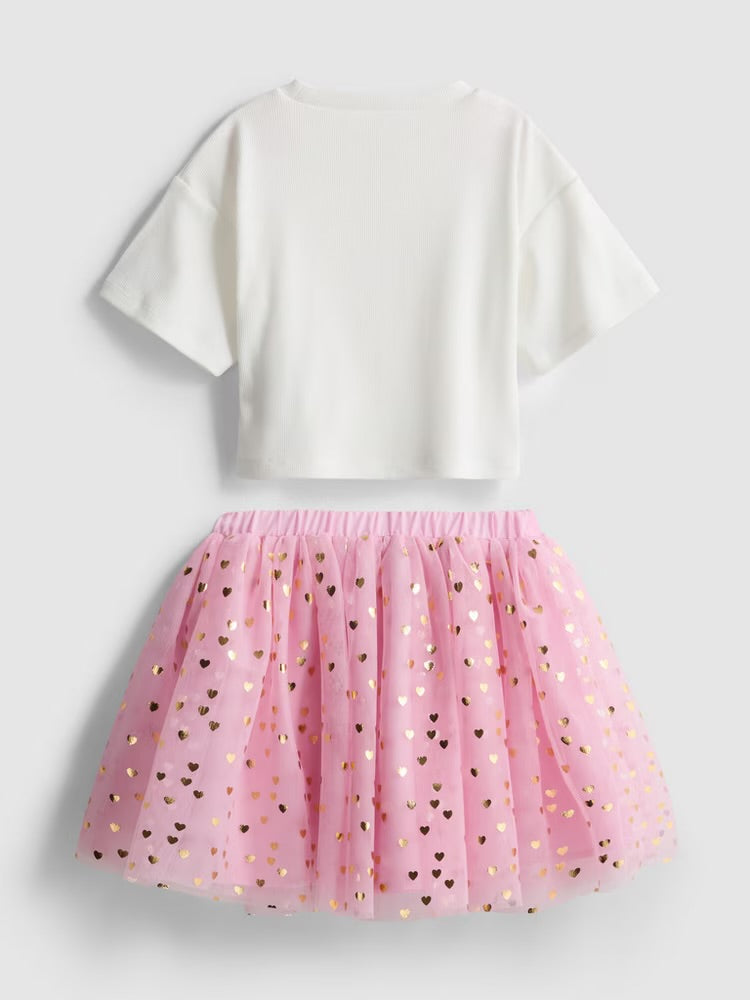 Unicorn Graphic T-Shirt and Tutu Skirt Set