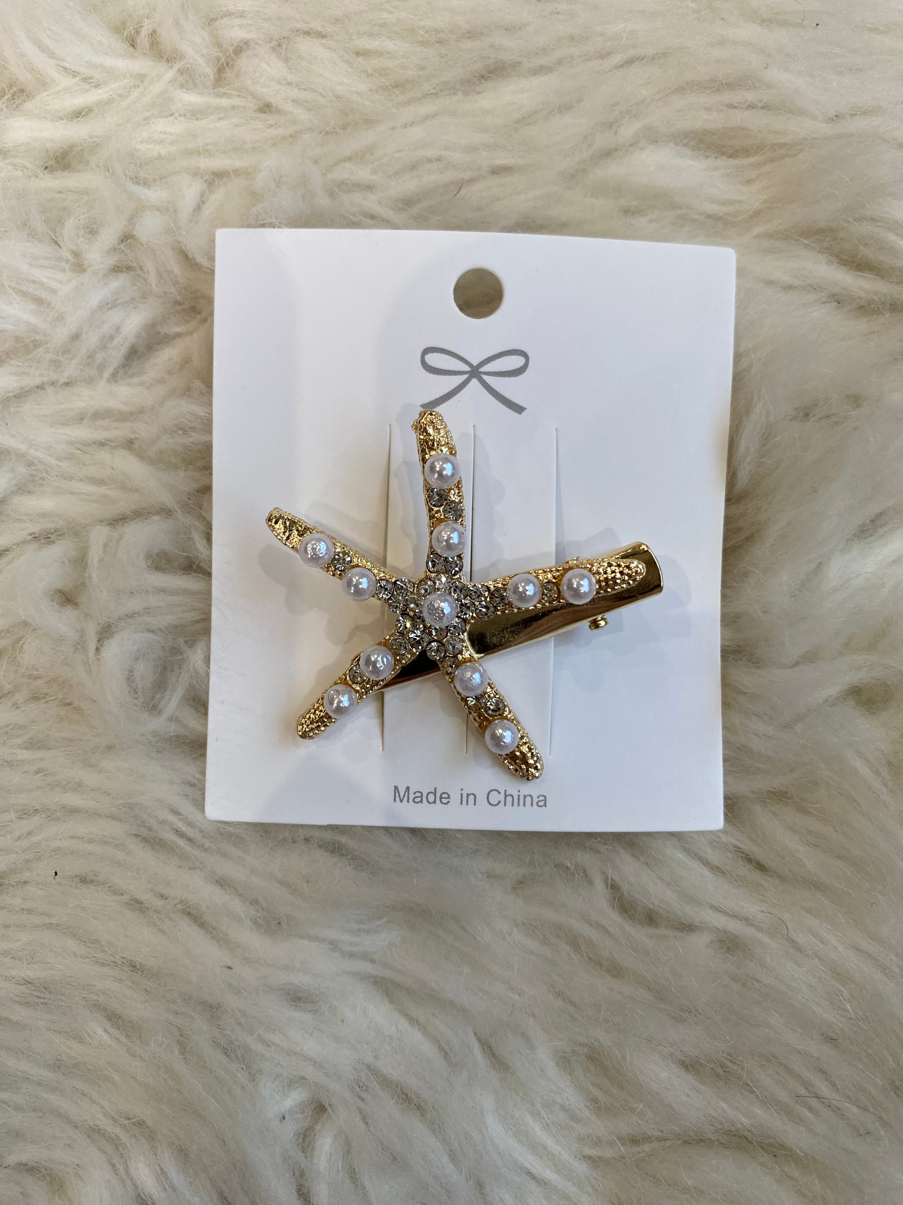 1pc pearl starfish clip