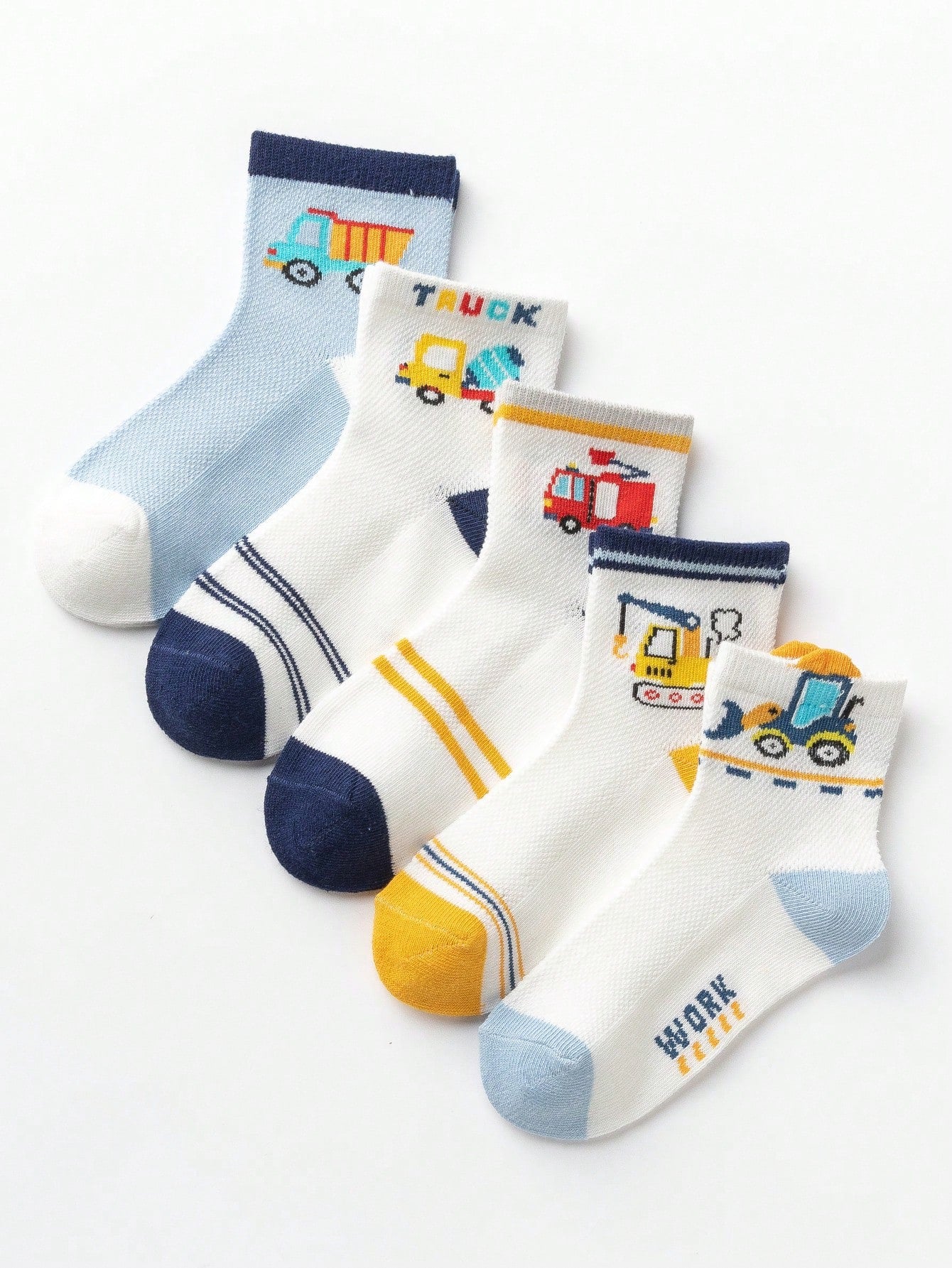 5 Pairs Vehicle Pattern Socks Set (immediate)