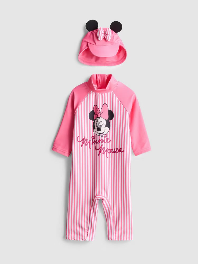 Disney's Minnie Mouse Swimsuit and Sun Hat Set