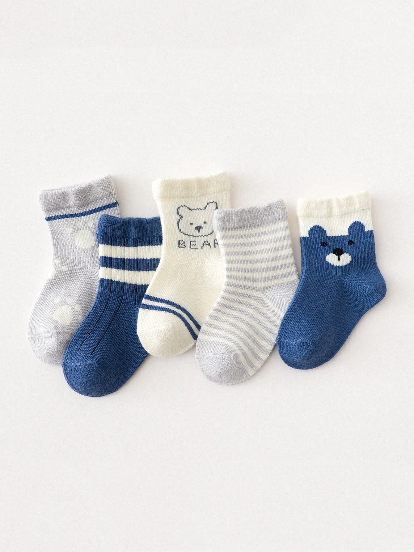 5pairs/set Cute Animal Print Mid-calf Socks (immediate)